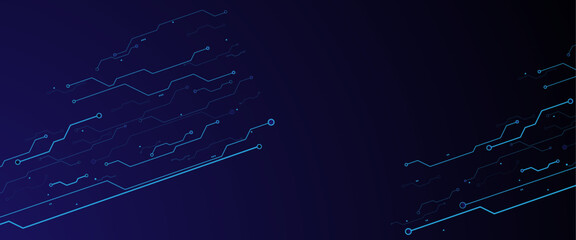 Vector abstract technology on blue background. Abstract futuristic circuit board Illustration.
