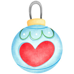 Obraz premium Watercolor chrismas ball 