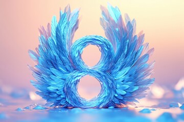 A number 8 with wings on either side of it