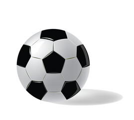 Fototapeta premium Realistic Soccer Ball with Shadow – Classic Football Icon Illustration