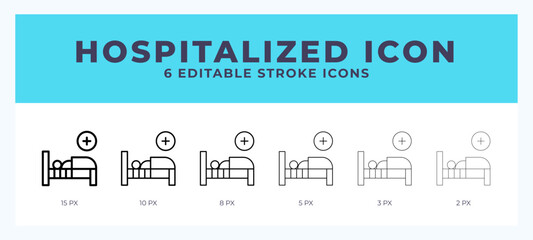 Hospitalized line icon. High quality icon symbol for web design. App