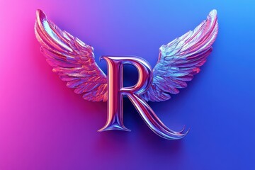 Fototapeta premium A letter R with wings on either side of it