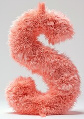 Fototapeta premium A dollar sign in a pink fur fluffy font, available as a PNG with a transparent background.