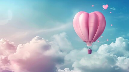 Fototapeta premium Love Balloon in the Sky