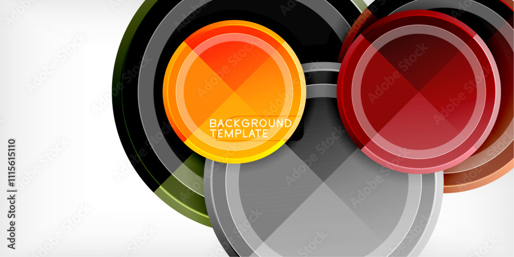 Poster Minimal geometric abstract background. Circle triangle design