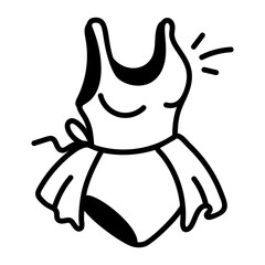 A hand drawn icon of leotard dress