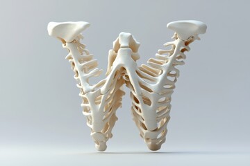 The letter W is made out of bones