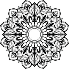 Vector mandala design with floral ornaments, flower shape , circle, luxury and attractive mandala design for coloring book, art wallpaper designs, tile pattern, greeting card, tattoos, mehndi .