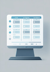  Illustration d'un tableau de gestion de tâches numérique en style minimaliste