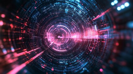 Obraz premium 2d illustration Abstract futuristic electronic circuit technology background.