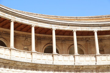 Courtyard of the Palacio de Carlos V in the Spanish city of Granada, Andalusia, Spain