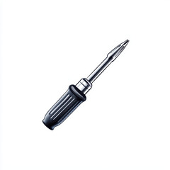 Fototapeta premium Screwdriver with black handle and silver tip, ideal for repairs