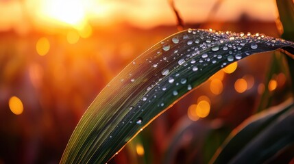 The Dewy Leaf at Sunrise