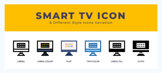 Smart tv icon in different style vector illustration.