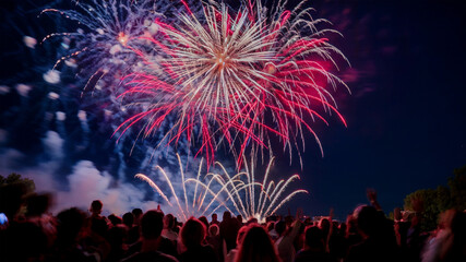 photo of the people watching the new year fireworks 