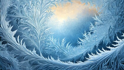 Obraz premium Winter background. frost patterns on the window