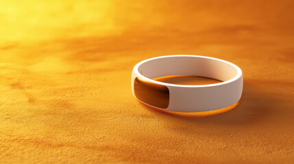 Sleek fitness tracker on orange background, showcasing modern design and technology