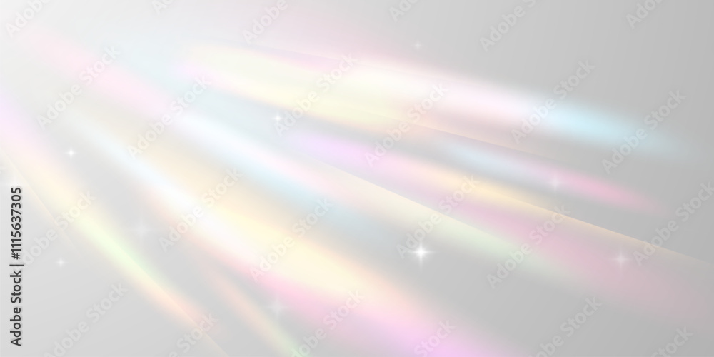 Wall mural light effect and zigzag ribbon falling from above on a beam of light, tinsel vector