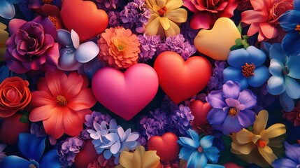 The Colorful Floral Heart Arrangement