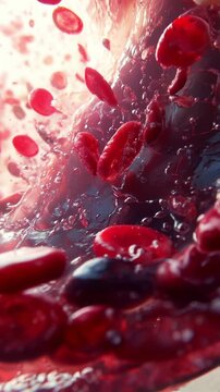 Illustrate a detailed close-up of platelets (thrombocytes), highlighting their unique shapes and textures as they cluster together in the bloodstream, capturing their vital role in blood clotting&nbsp;