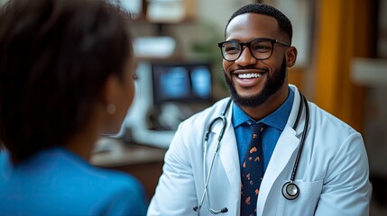 Obraz premium Professional Healthcare Provider Consulting Patient with Friendly Approach