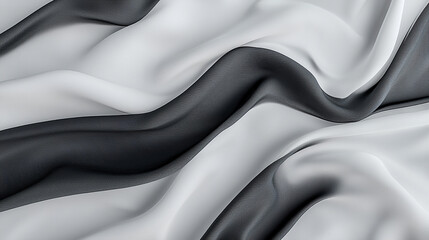 Obraz premium Monochrome silky curves forming abstract plastic spiral
