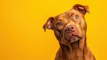 The Dog with Yellow Background