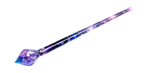 Sparkling Magic Wand Isolated on Transparent Background
