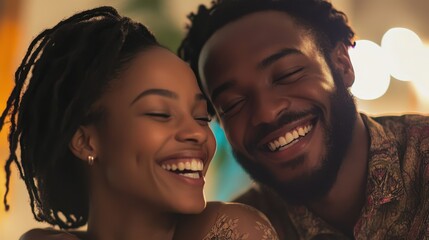 The Joyful Couple Smiling