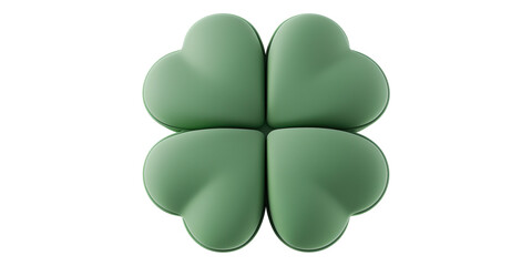Green Four Leaf Clover Isolated On Transparent Background