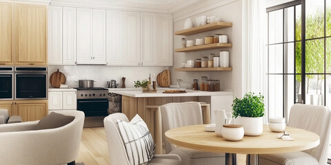 Fototapeta premium Scandinavian unique interior design featuring