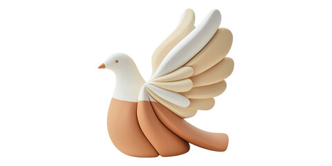 Flying Dove Illustration Isolated On Transparent Background