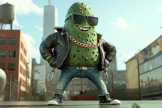 Cool Cucumber Posing Urban Street Style