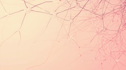 Fototapeta premium Wide panoramic view of minimalist stylized neurons 