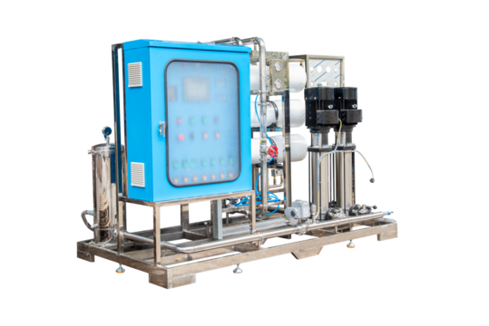 Reverse osmosis membrane system of water plant make up drinking water or soft water for industrial cooling system.Reverse osmosis purification plant for water drinking system or RO