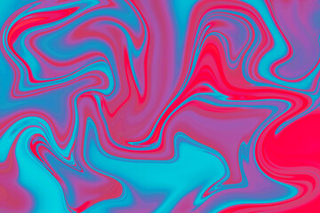 Abstract background of pink and blue color from twirling waves. Background for design. Marble ink colorful. Can be used for background or wallpaper. Good for design or logo background or backdrop.