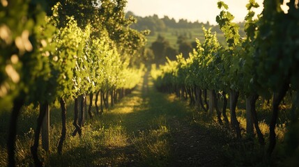 A Lush Vineyard in the Italian Countryside