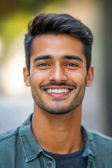 Obraz premium Man with Mustache Smiling