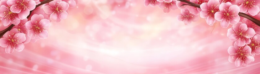 Cherry blossom background, a breathtaking scene of pink and white petals in full bloom