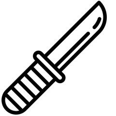 Knife line icon. Camping knife outline vector sign, linear style pictogram. Cold steel arms symbol, logo illustration. Editable stroke.