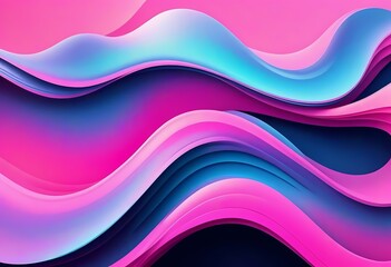 Fototapeta premium Abstract blue and purple liquid wavy shapes futuristic banner. Glowing retro waves vector background. Generative AI