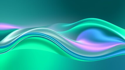 Abstract green smooth background wallpaper created with generative ai, abstract wave background, Green gardient AI