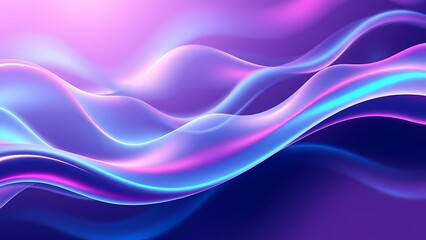 Fototapeta premium Futuristic Blue and Purple Wave Pattern with Abstract Curve web banner generative ai