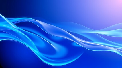 Obraz premium Blue wave, digital effect. Generative AI, abstract blue background