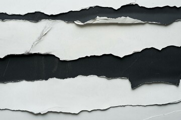 Naklejka premium Torn White Paper with Black Underneath: Grunge Texture