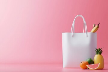 Textile tote bag mockup for shopping.