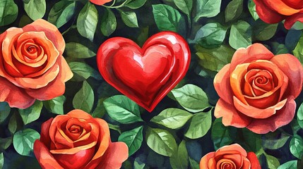 Rose Garden with Heart Design