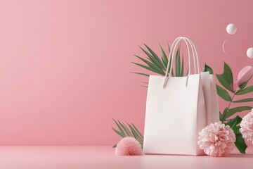 Textile tote bag mockup for shopping.