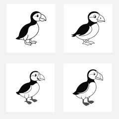 Obraz premium Cartoon puffin vector illustration.