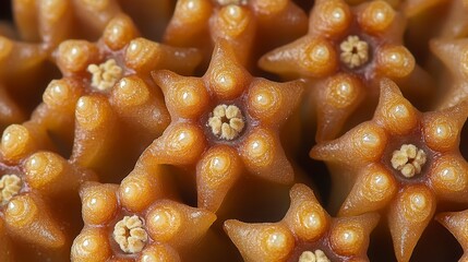 Close up Macro Photography of Star Shaped Plant Flowers Detailed Texture Botany